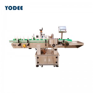 Automatic round bottle labeling machine for single double label